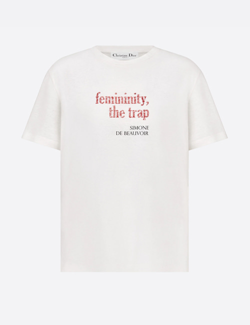디올 페미니티 더 트랩 프린트 티셔츠(에크루)