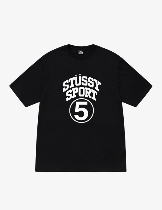 스투시 5 스포츠 티셔츠 블랙