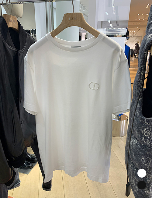 디올 CD 아이콘 로고 코튼 티셔츠(블랙/화이트/남녀공용/릴렉스핏)